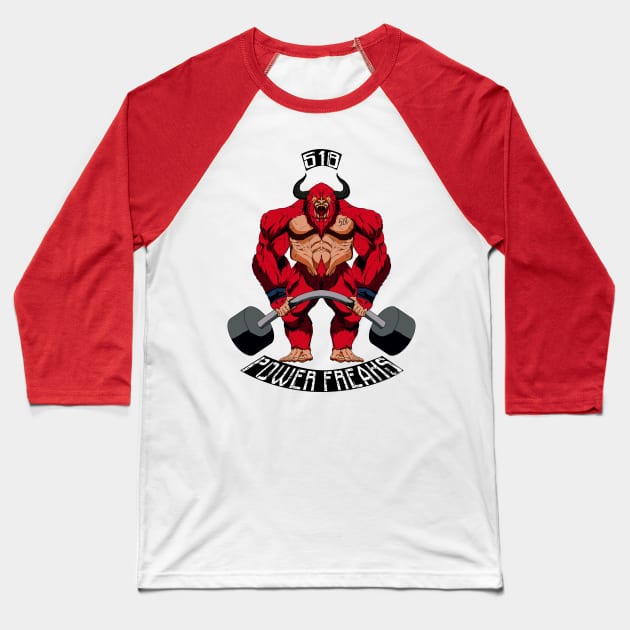 power freaks- big red Baseball T-Shirt by Actualsuperhero